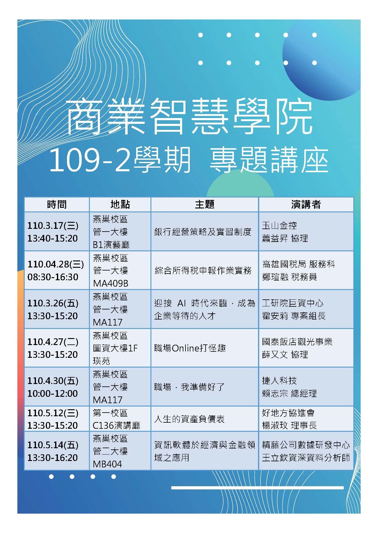 109-2專題講座